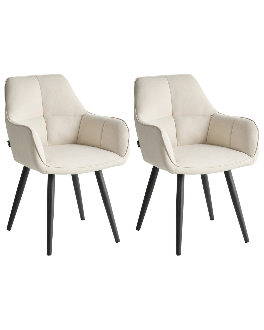Set of 2 Dining Chairs TIRANO Faux Linen Light Beige