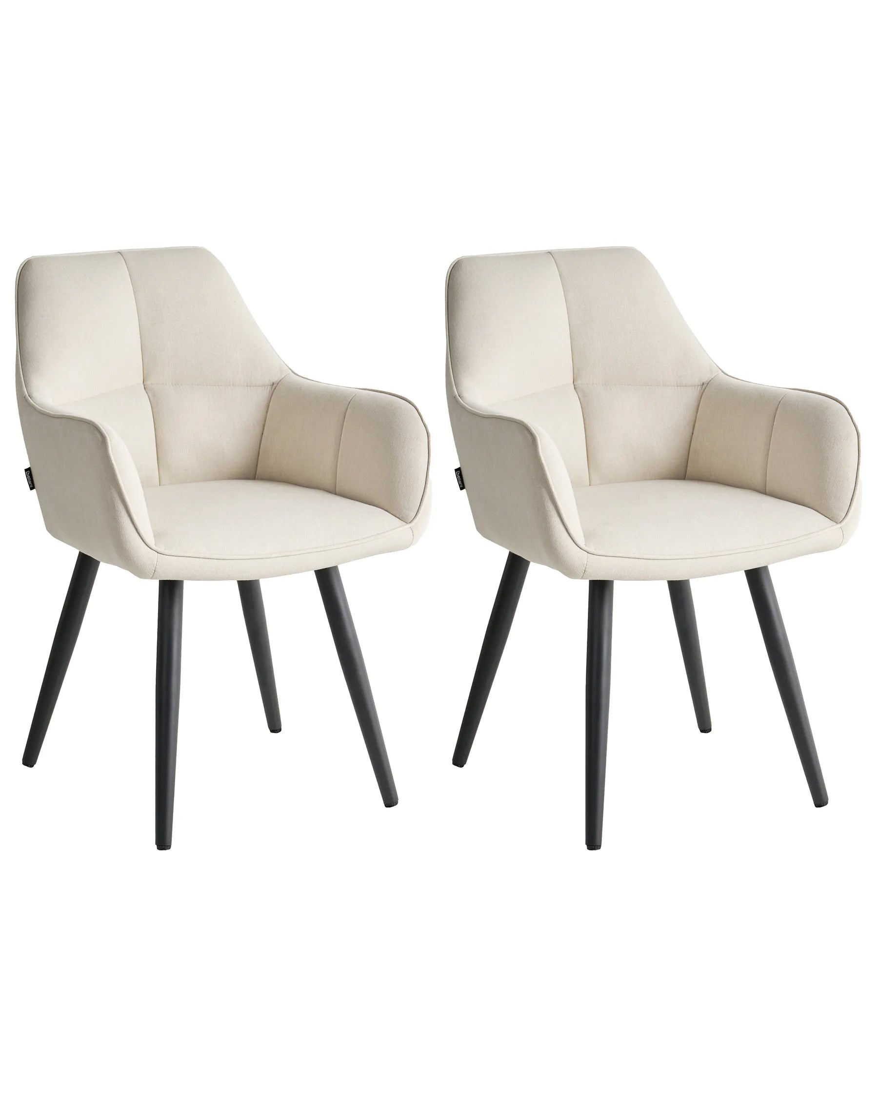Set of 2 Dining Chairs TIRANO Faux Linen Light Beige