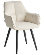 Set of 2 Dining Chairs TIRANO Faux Linen Light Beige