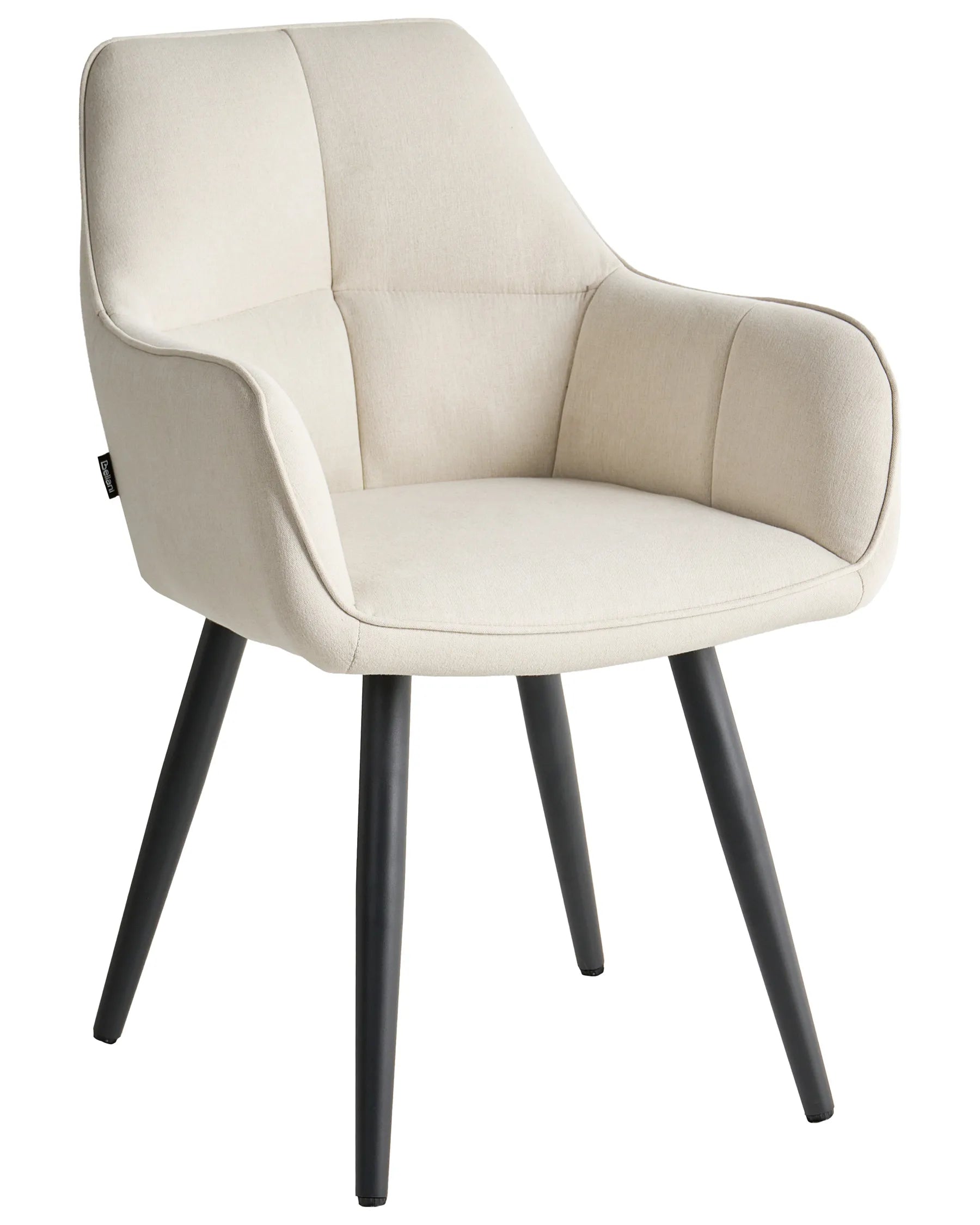Set of 2 Dining Chairs TIRANO Faux Linen Light Beige