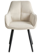 Set of 2 Dining Chairs TIRANO Faux Linen Light Beige