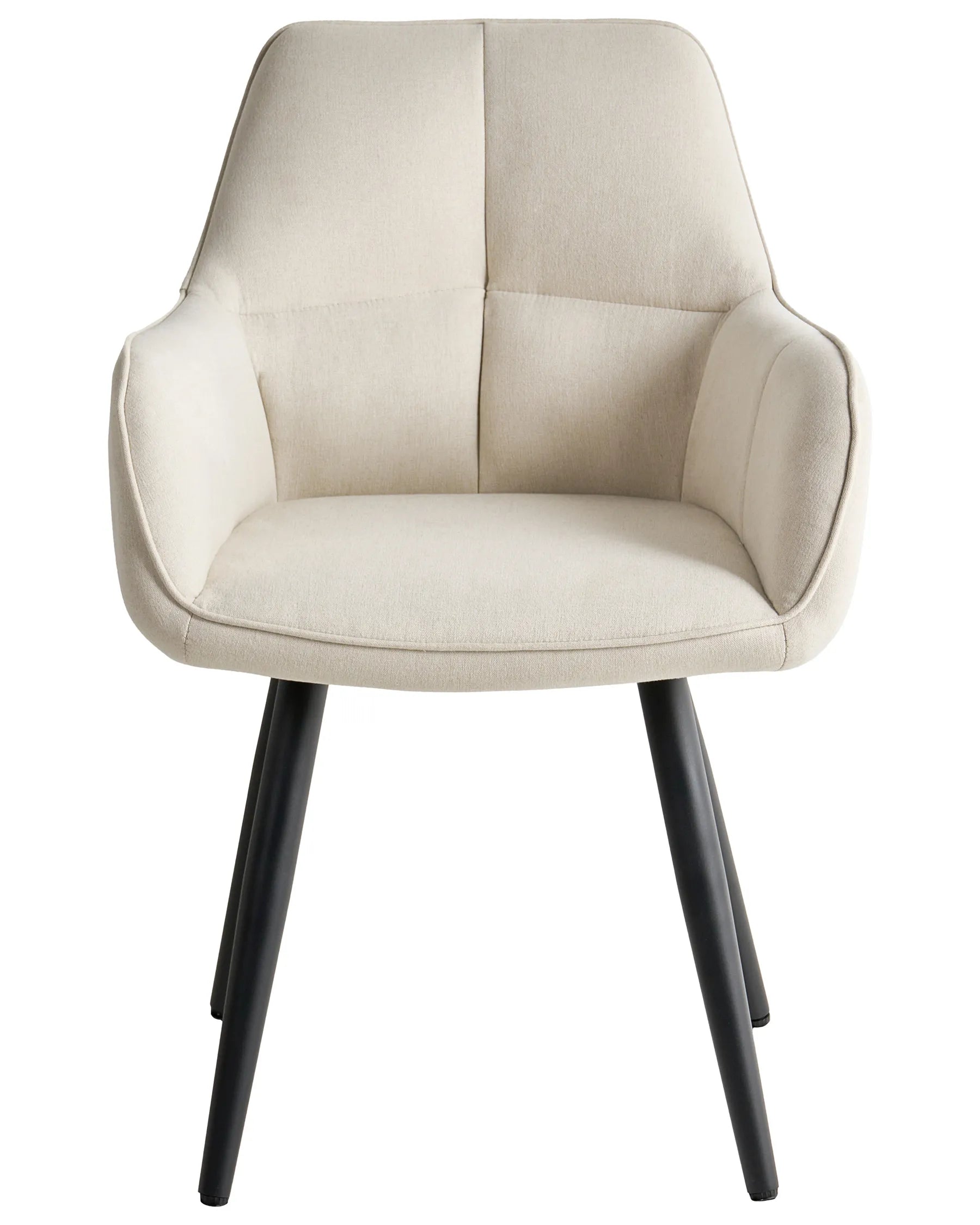 Set of 2 Dining Chairs TIRANO Faux Linen Light Beige