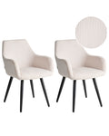 Set of 2 Dining Chairs MORI Corduroy Light Beige