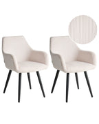Set of 2 Dining Chairs MORI Corduroy Light Beige