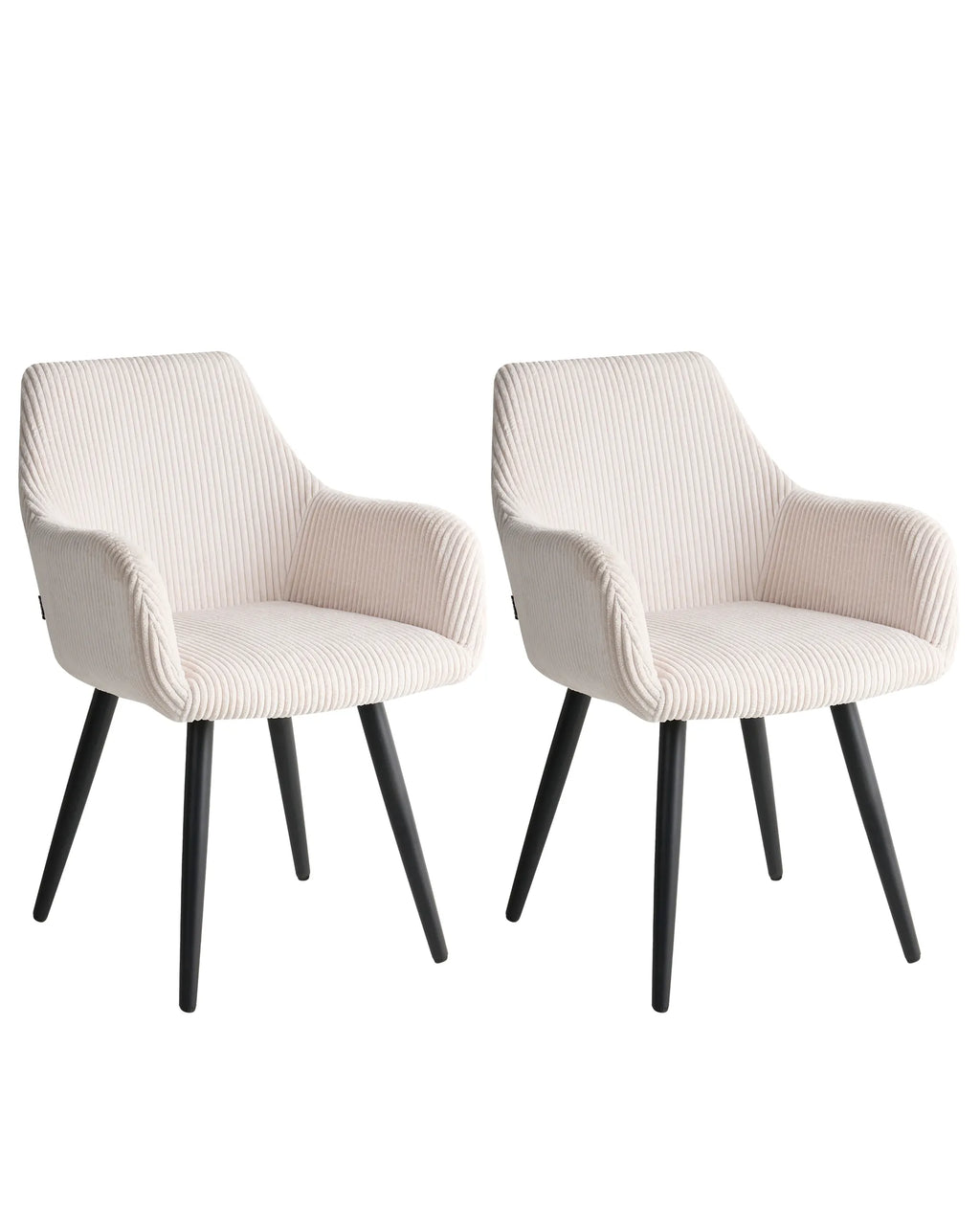Set of 2 Dining Chairs MORI Corduroy Light Beige