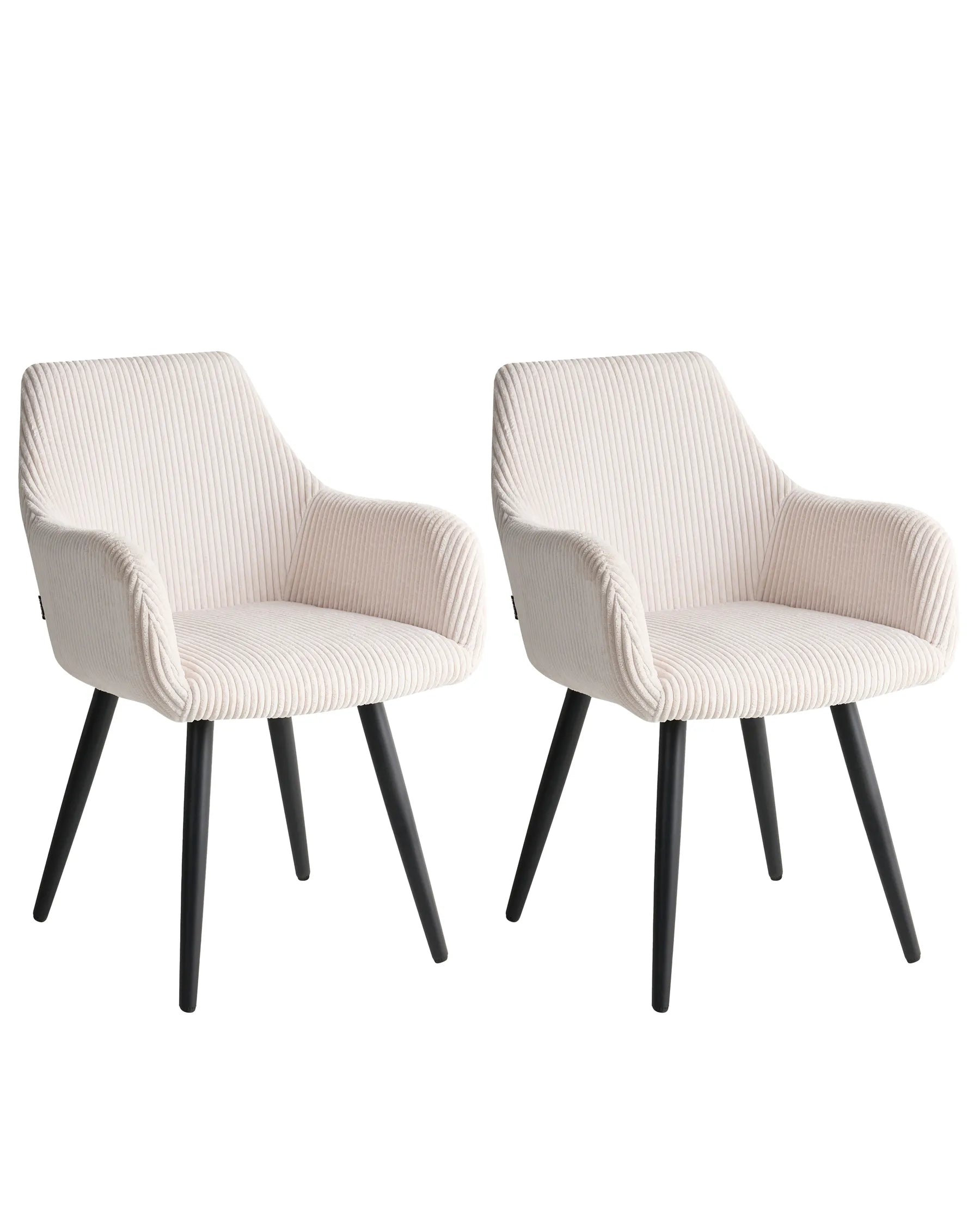 Set of 2 Dining Chairs MORI Corduroy Light Beige
