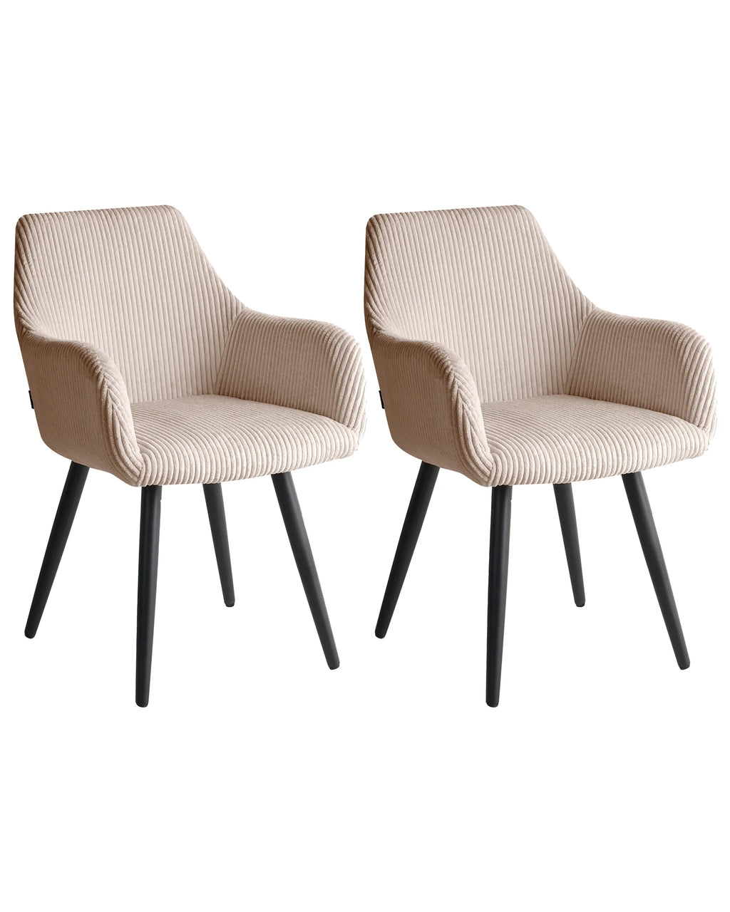 Set of 2 Dining Chairs MORI Corduroy Beige