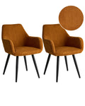 Set of 2 Dining Chairs MORI Corduroy Orange