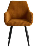 Set of 2 Dining Chairs MORI Corduroy Orange