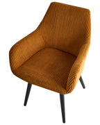 Set of 2 Dining Chairs MORI Corduroy Orange
