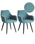 Set of 2 Dining Chairs MORI Corduroy Turquoise