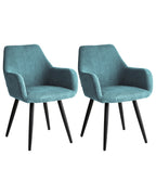 Set of 2 Dining Chairs MORI Corduroy Turquoise