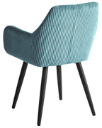 Set of 2 Dining Chairs MORI Corduroy Turquoise