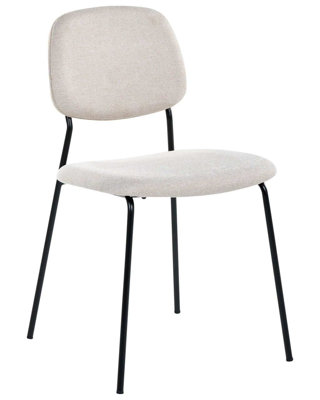 Set of 4 Dining Chairs RILEY Fabric Light Beige