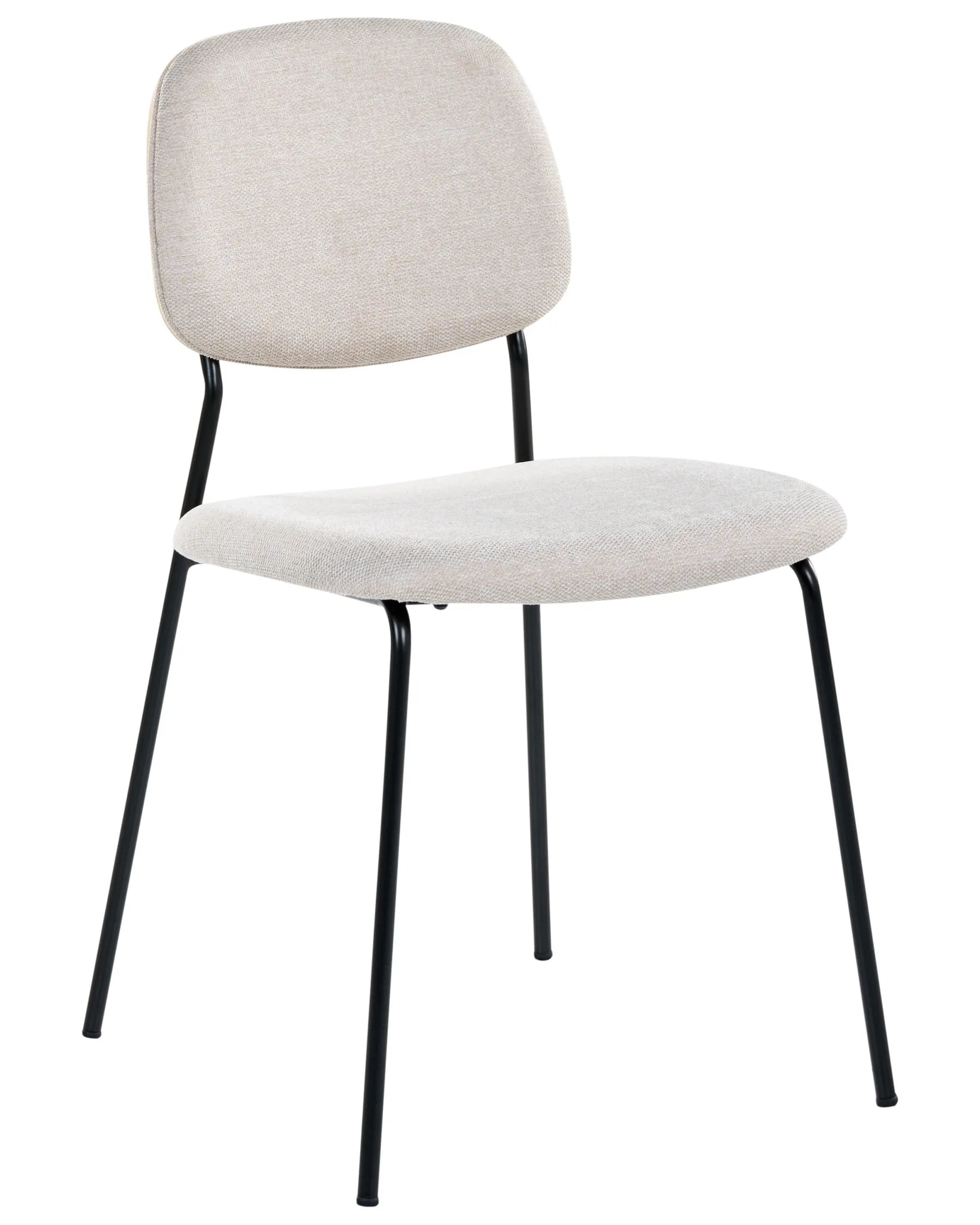 Set of 4 Dining Chairs RILEY Fabric Light Beige