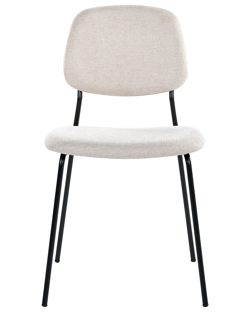 Set of 4 Dining Chairs RILEY Fabric Light Beige