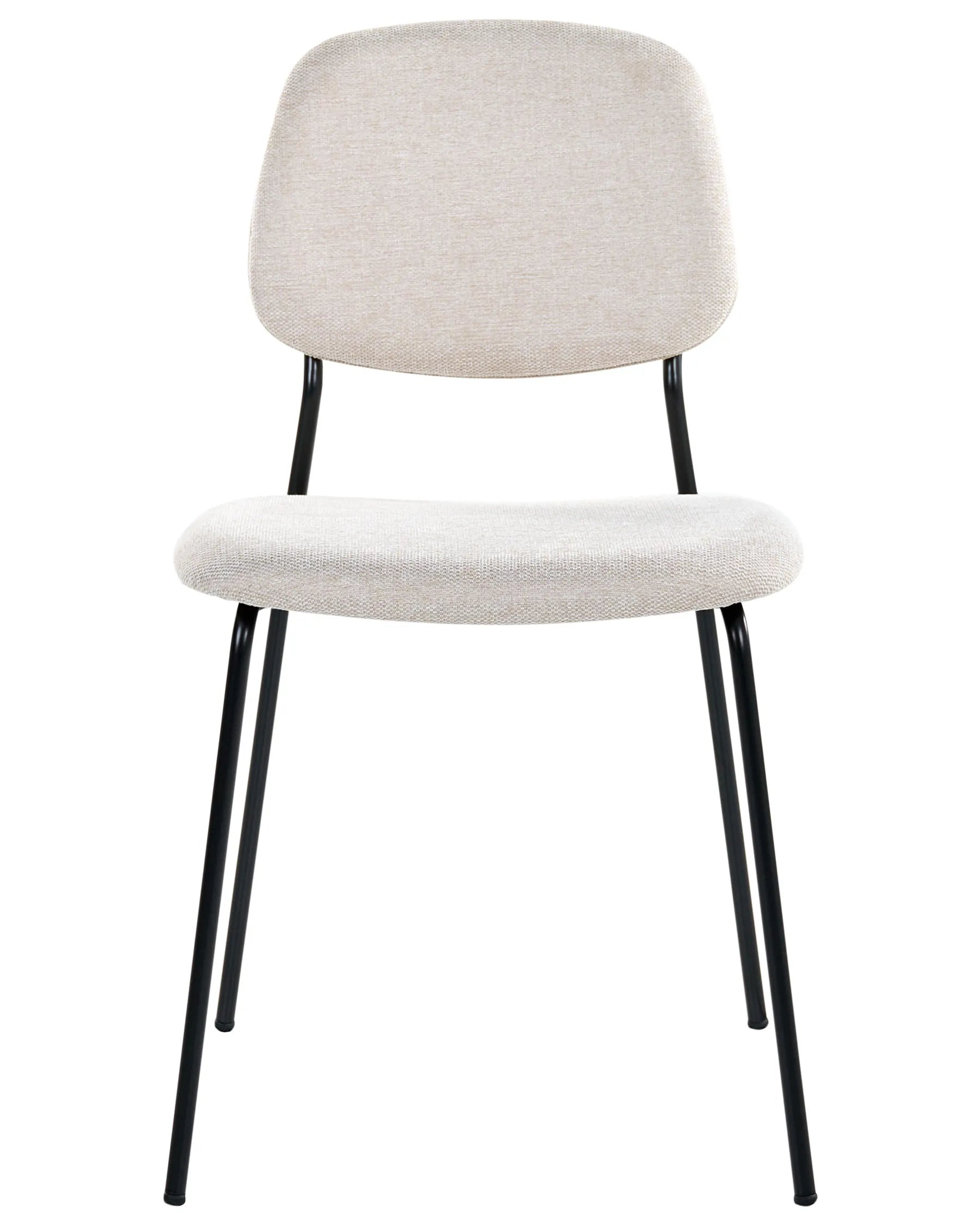 Set of 4 Dining Chairs RILEY Fabric Light Beige