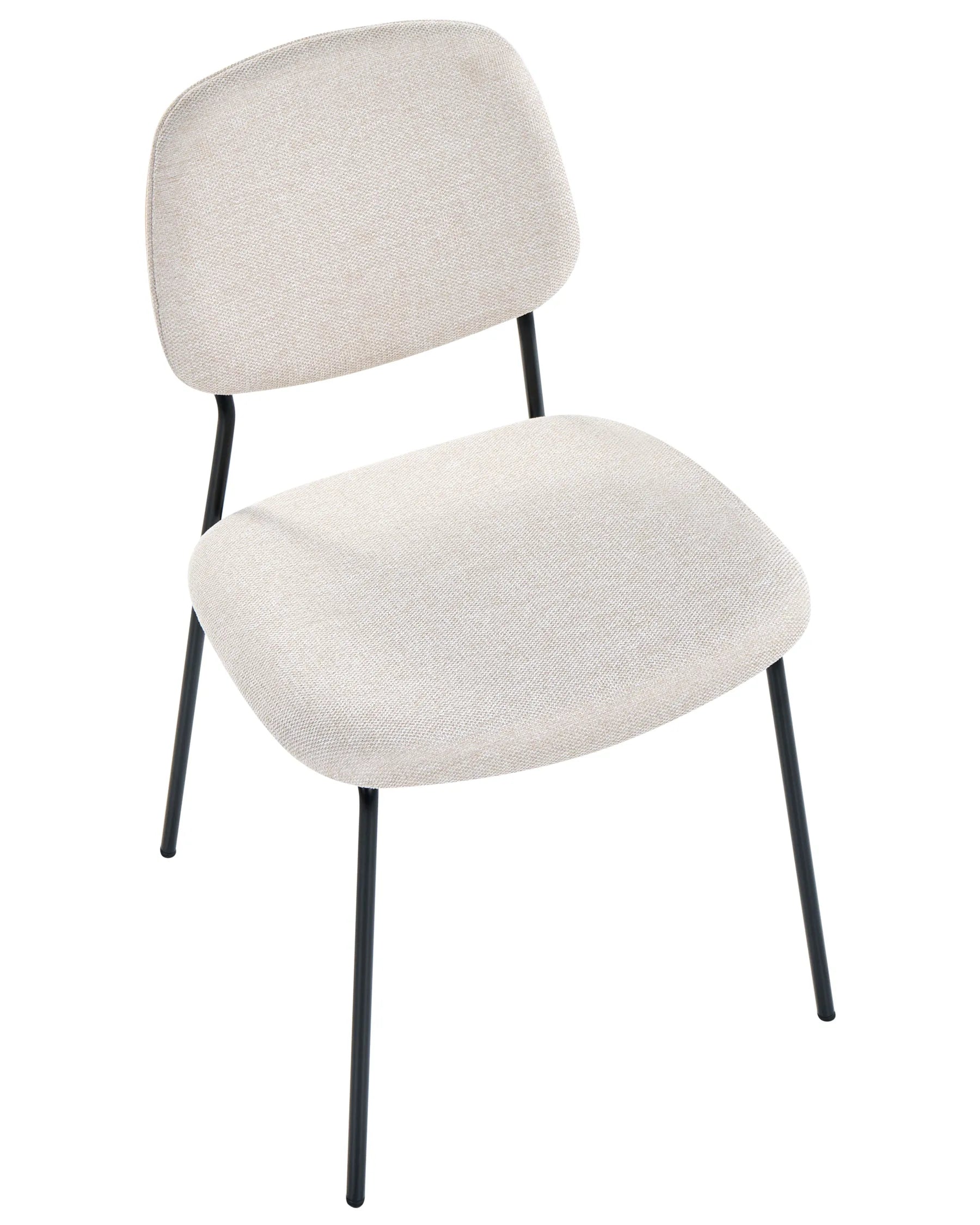 Set of 4 Dining Chairs RILEY Fabric Light Beige