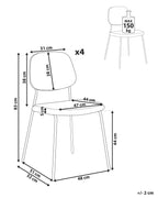 Set of 4 Dining Chairs RILEY Fabric Light Beige