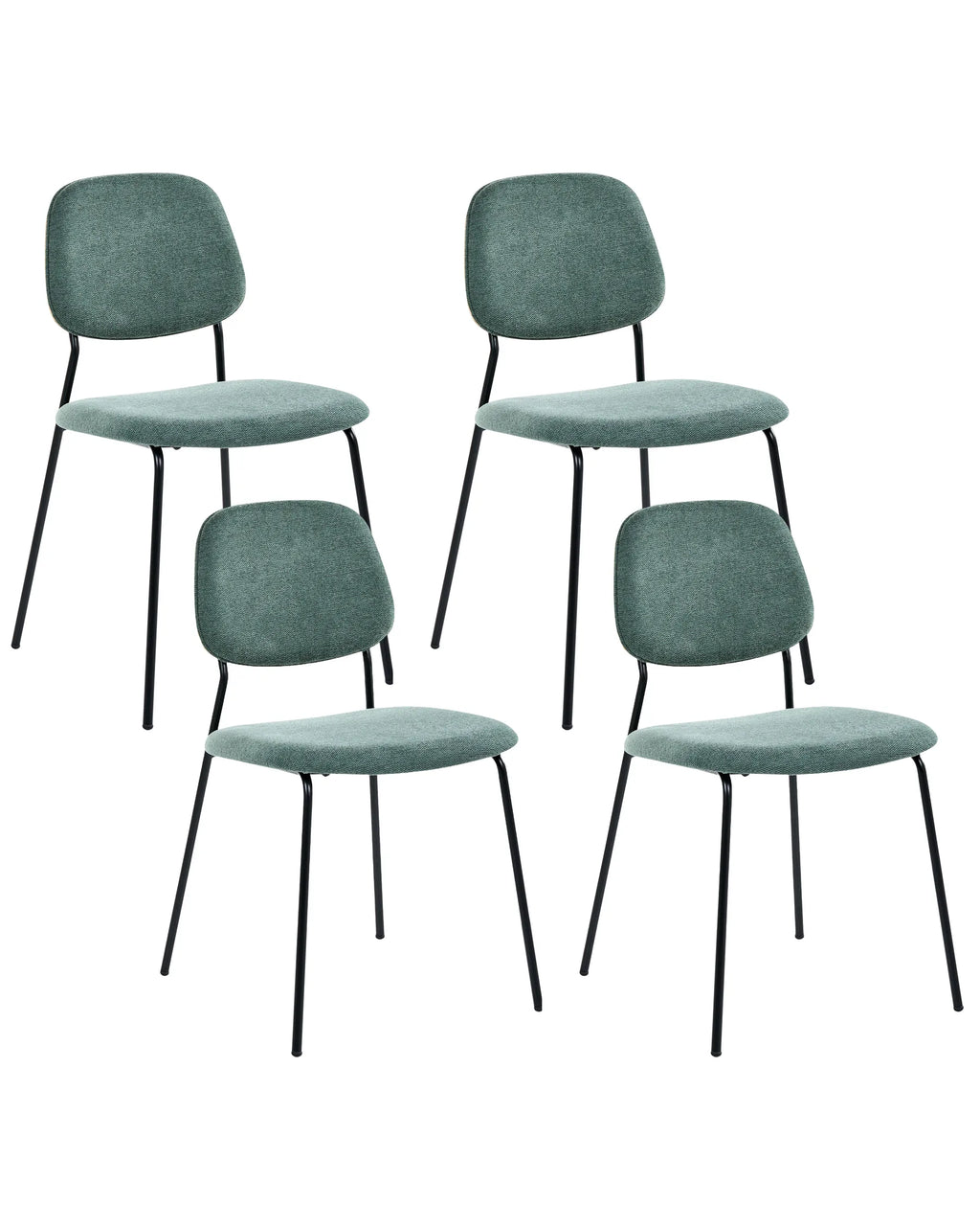 Set of 4 Dining Chairs RILEY Fabric Green