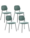 Set of 4 Dining Chairs RILEY Fabric Green