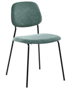 Set of 4 Dining Chairs RILEY Fabric Green