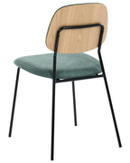 Set of 4 Dining Chairs RILEY Fabric Green