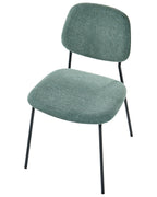 Set of 4 Dining Chairs RILEY Fabric Green