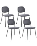 Set of 4 Dining Chairs RILEY Fabric Grey