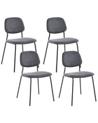 Set of 4 Dining Chairs RILEY Fabric Grey