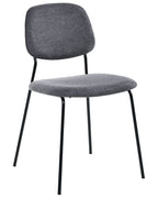 Set of 4 Dining Chairs RILEY Fabric Grey