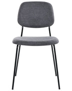 Set of 4 Dining Chairs RILEY Fabric Grey