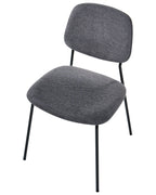Set of 4 Dining Chairs RILEY Fabric Grey