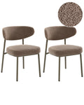 Set of 2 Dining Chairs UNITY Boucle Taupe