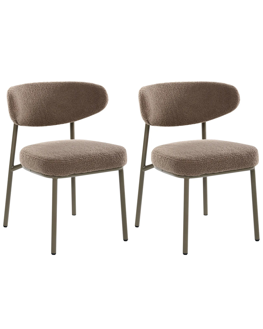 Set of 2 Dining Chairs UNITY Boucle Taupe