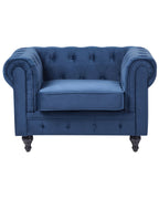 Armchair CHESTERFIELD Velvet Navy Blue