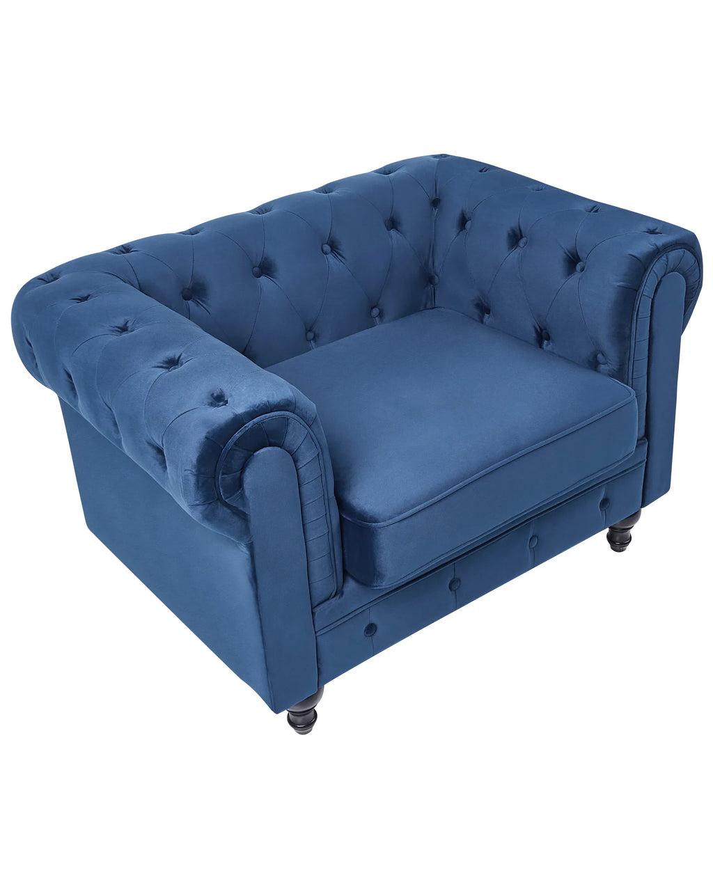 Armchair CHESTERFIELD Velvet Navy Blue