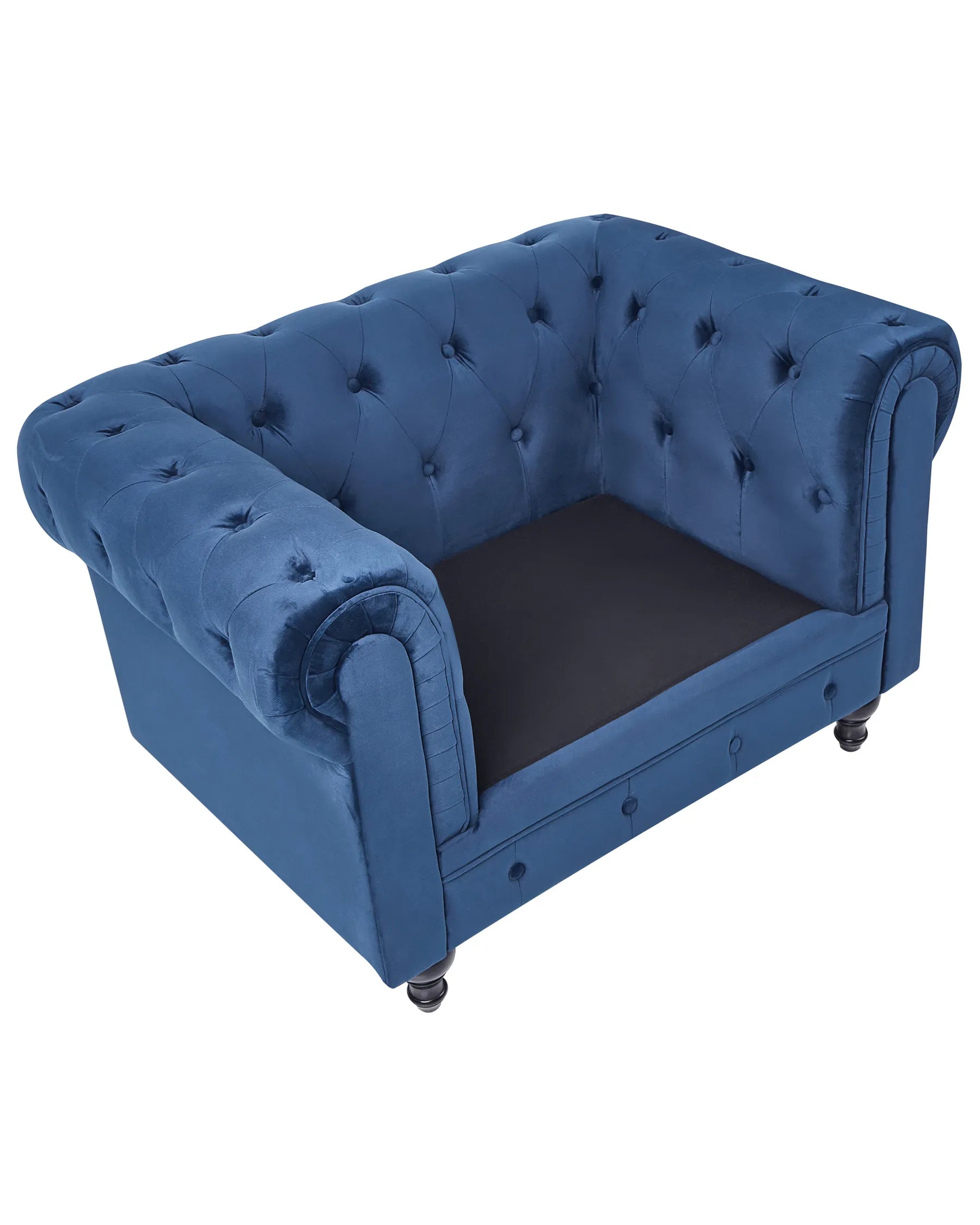 Armchair CHESTERFIELD Velvet Navy Blue