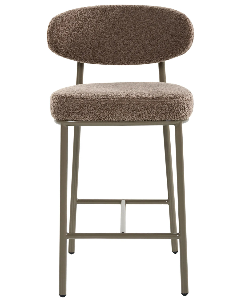 Set of 2 Bar Chairs NODA Boucle Taupe — material and finish detail