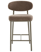 Set of 2 Bar Chairs NODA Boucle Taupe — material and finish detail