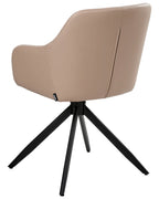 Set of 2 Dining Chairs Swivel LIKELY Faux Leather Sand Beige