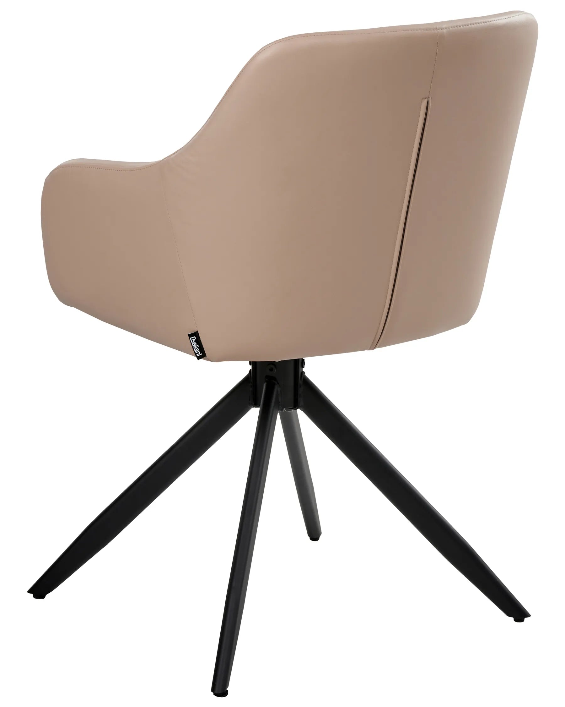 Set of 2 Dining Chairs Swivel LIKELY Faux Leather Sand Beige