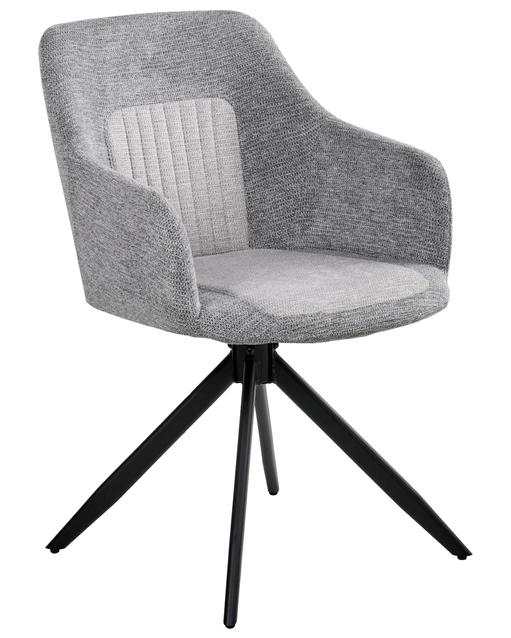 Set of 2 Dining Chairs Swivel LIKELY Fabric Grey