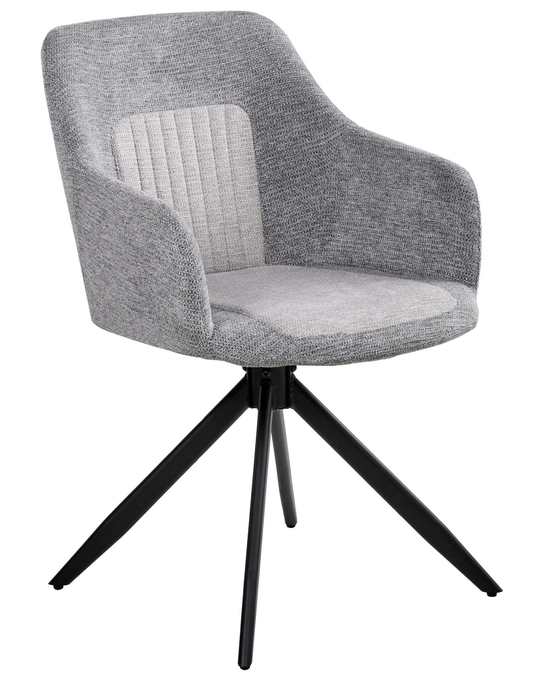 Set of 2 Dining Chairs Swivel LIKELY Fabric Grey