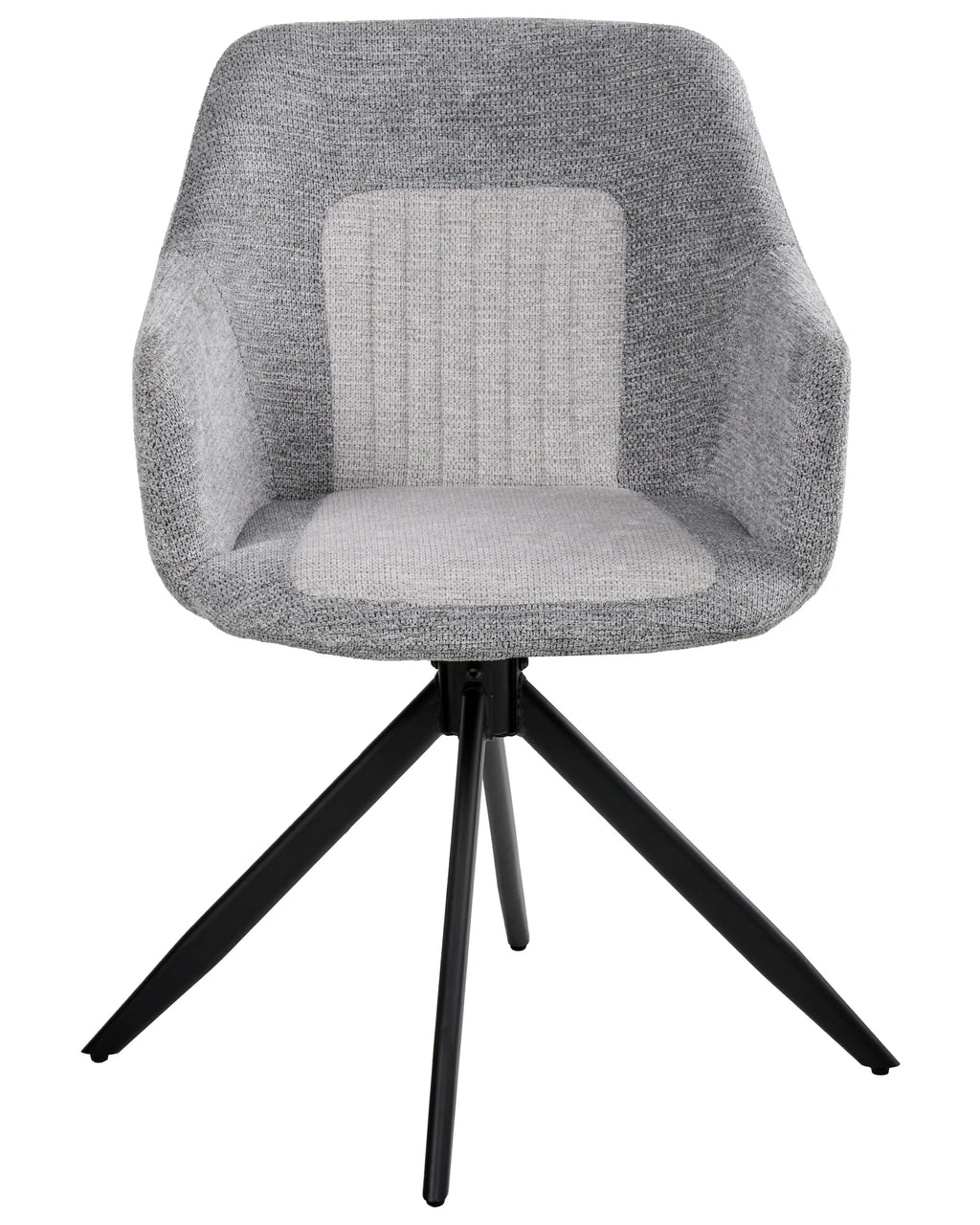 Set of 2 Dining Chairs Swivel LIKELY Fabric Grey