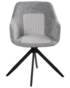 Set of 2 Dining Chairs Swivel LIKELY Fabric Grey