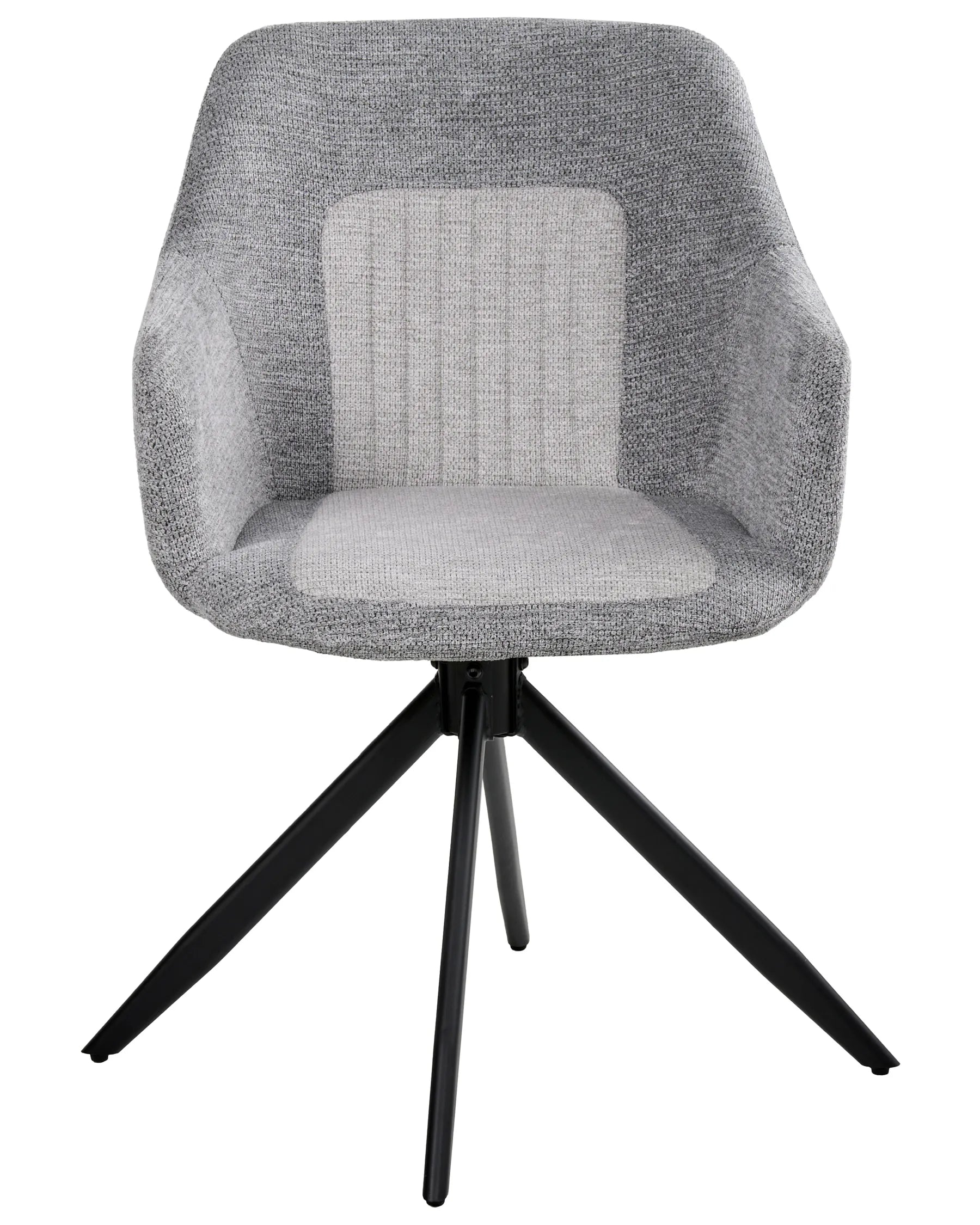 Set of 2 Dining Chairs Swivel LIKELY Fabric Grey