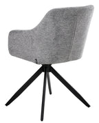 Set of 2 Dining Chairs Swivel LIKELY Fabric Grey
