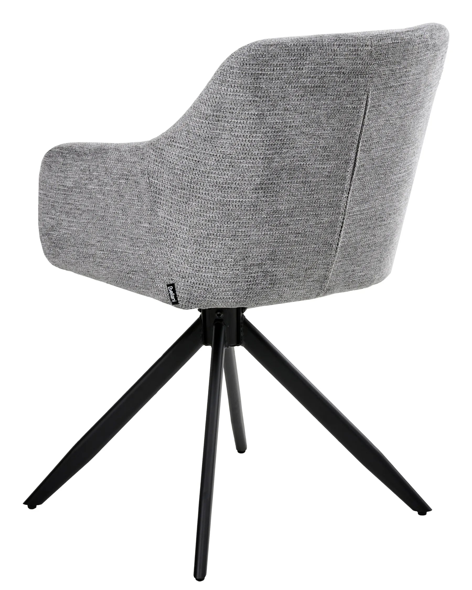 Set of 2 Dining Chairs Swivel LIKELY Fabric Grey