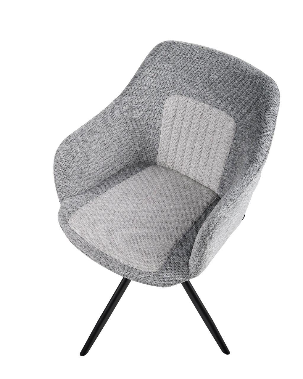 Set of 2 Dining Chairs Swivel LIKELY Fabric Grey